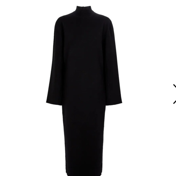 The Row Black Midi Belted Turtleneck Dress - Picture 16 of 16